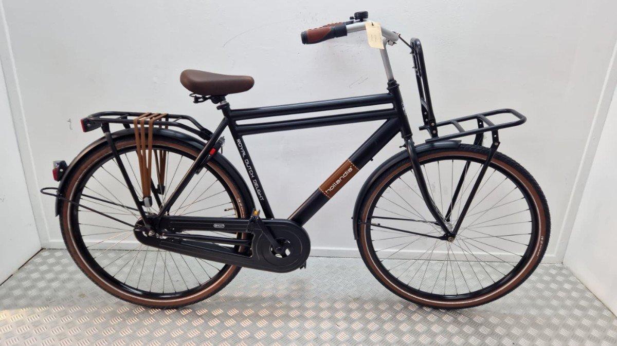Hollandia Transportfiets 57 cm zwart, tweedehands, 28 inch wielen